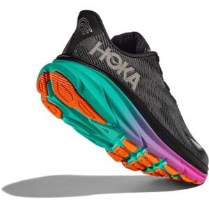 HOKA Women's Cliffton 9 GTX Running Shoes - Black/ Electric Aqua size 6.5